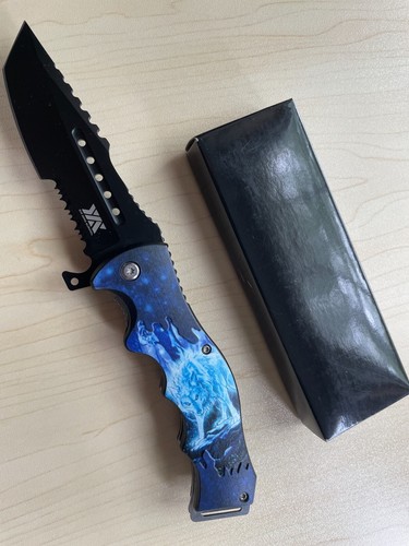 8,5" Taktisches Federunterstütztes Klappmesser Taschenmesser Rasierklinge Tiermotiv - Bild 44 von 83
