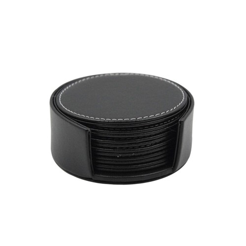 6pcs Coasters PU Leather Coasters Cup Mat Placemat Table Mat for Drinks
