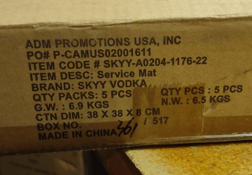 Skyy Vodka Heavy Duty Blue Rubber Bar / Waitress Station Spill Mat - New! - Imagen 6 de 6
