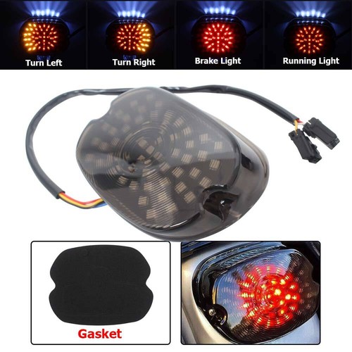 LED Tail Light Turn Signals Brake Light For Harley Sportster Dyna Electra Glide - Foto 1 di 23