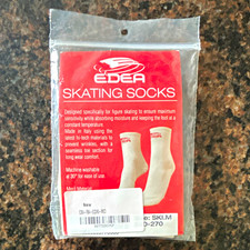Edea Skating Socks White Medium Ice Skating Machine Washable