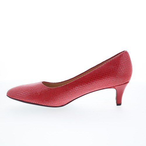 Trotters Fab T1905-600 Womens Red Leather Slip On Pumps Heels Shoes 7 - Picture 5 of 8