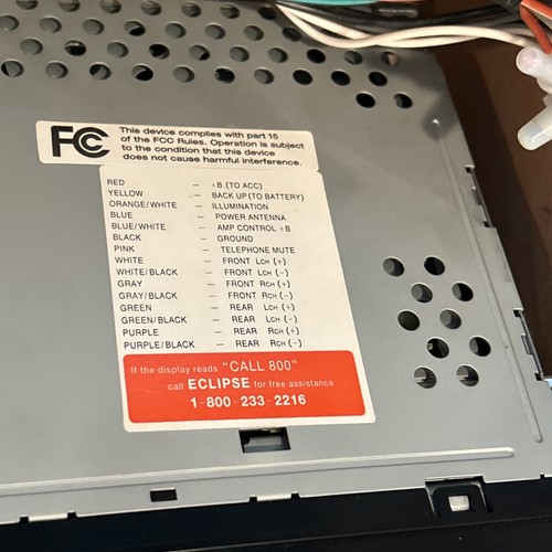 Eclipse 54400 Car CD Player Brand New Brackets Connected w/ Under Compartment - Picture 4 of 24
