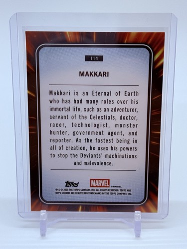 2025 Topps Chrome Marvel Makkari #114 Purple Shimmer Refractor #’d/75 SSP - Picture 2 of 2