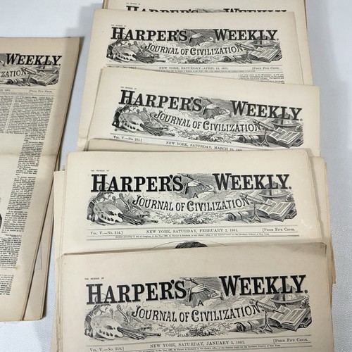 Reissue Harper’s Weekly Newspapers 1861 Civil War Lincoln Full Year Lot 52 1961 - Picture 12 of 23