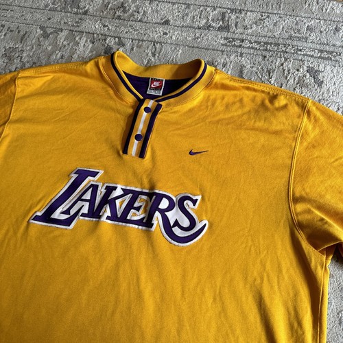 Vintage Nike Los Angeles LA Lakers Gelb Gold Lila NBA Trikot Warm Up Gr. XXL KOBE - Bild 3 von 11