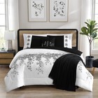 New ListingMainstays 88546 5-Piece White and Black Embroidered Comforter Set, Full/Queen