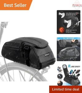 Bike Reflective Rack Bag Water Resistant Bicycle Rear Seat Pannier