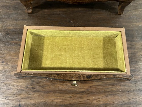 VTG Wood Jewelry Chest Box Velvet Lined Drawers Keepsakes, Secretary Desk READ - Picture 7 of 23