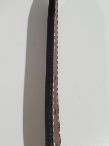 Holland Vintage Gr. 40 Blumen Nieten braun genäht Leder massiv Messing Schnalle - Bild 10 von 18