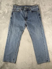 Levis 505 Jeans Mens 36x30 Blue Denim Regular Fit Straight Leg