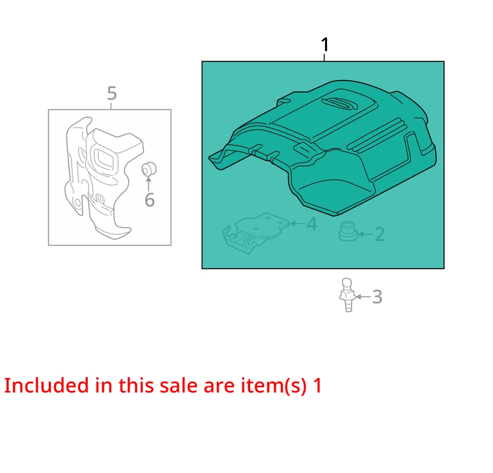 2013 Gmc Yukon Xl 1500 Engine Cover KBH8U - Image 3 of 4