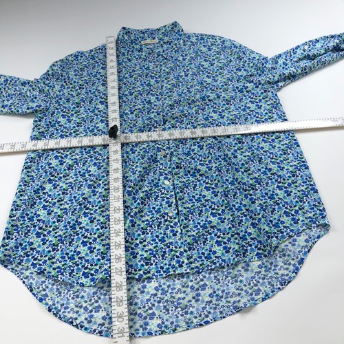 Jane And Delancey Anthropologie L/XL? Button LS Shirt Ruffle Pleated Watercolor - Picture 2 of 12