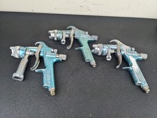 #bl733 Binks 3pc Mach 1sL Spray Gun Paint 93p Nozzle Air Anodized Blue HVLP USA