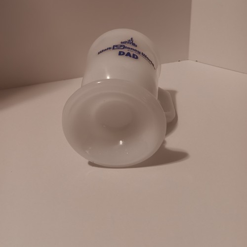Taza de café vintage Walt Disney World PAPÁ blanca con base de pedestal de vidrio de leche taza - Imagen 3 de 8