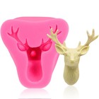  Christmas 3D Deer Elk Head Silicone Cake Mold Soap Chocolate Candy Fondant Mold