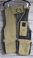 Cabelas Men's Hunting Fishing Vest Leather Mesh Full Zip Sz L