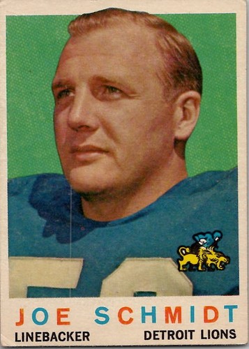 1959 Topps JOE SCHMIDT Detroit Lions #6 EX Condition (2) - Picture 1 of 2
