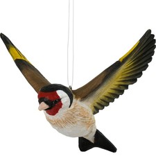 Wildlife Garden DecoBird - Fliegender Stieglitz - Handgeschnitzter Vogel Holz
