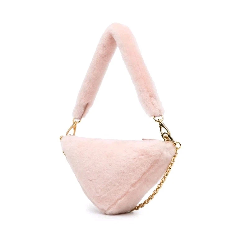 Bolso Bandolera/Cartera Prada Rosa Piel Logo Triángulo Piel de Oveja Auténtico Raro NUEVO Foto 4 de 4