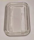 2 Vintage Pyrex 502-C Replacement Lid Ribbed Glass Refrigerator Dish