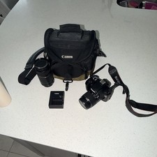 Canon EOS T3 DSLR 12.2MP w/ EF-S 18-55mm 55-250mm Lenses, Bag, Charger