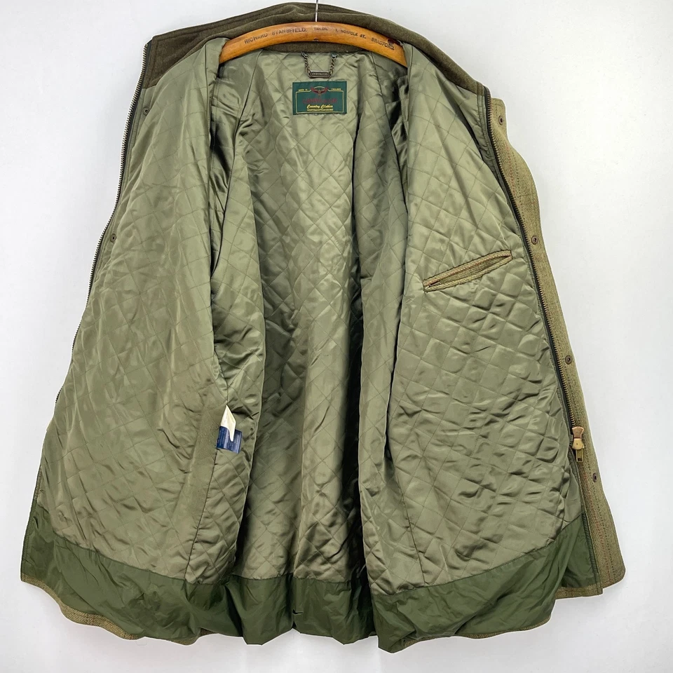 Chrysalis Tweed Coat Mens Large XL Green Hunting Shooting Sporting Field Jacket - Image 3 of 4