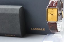 Vintage 1984 "N MINT w/Box" SEIKO LASSALE 9550-5329 Tank Square Men's Qz Watch