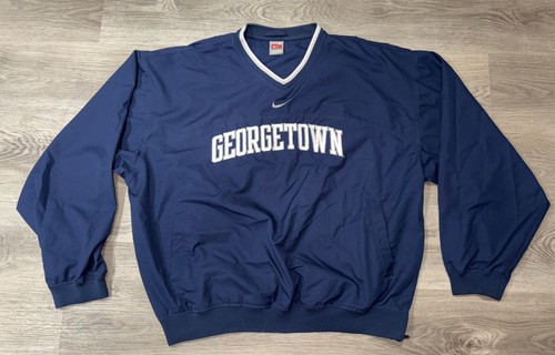 Vintage Georgetown Windbreaker Mens XL Blue Nike University Hoyas NCAA Sports