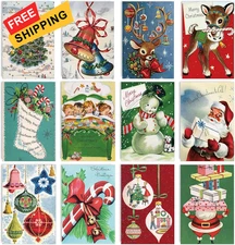 AnyDesign 48 Pack Christmas Holiday Greeting Cards 4 x 6 inches, Multicolor 