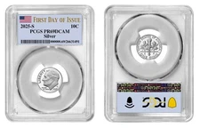 2025 S Roosevelt Dime Silver 10C PCGS PR69 DCAM First Day of Issue