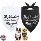 Vivifying 2 Pack Dog Wedding Bandanas, Elegant Engagement Gifts for Couples, 