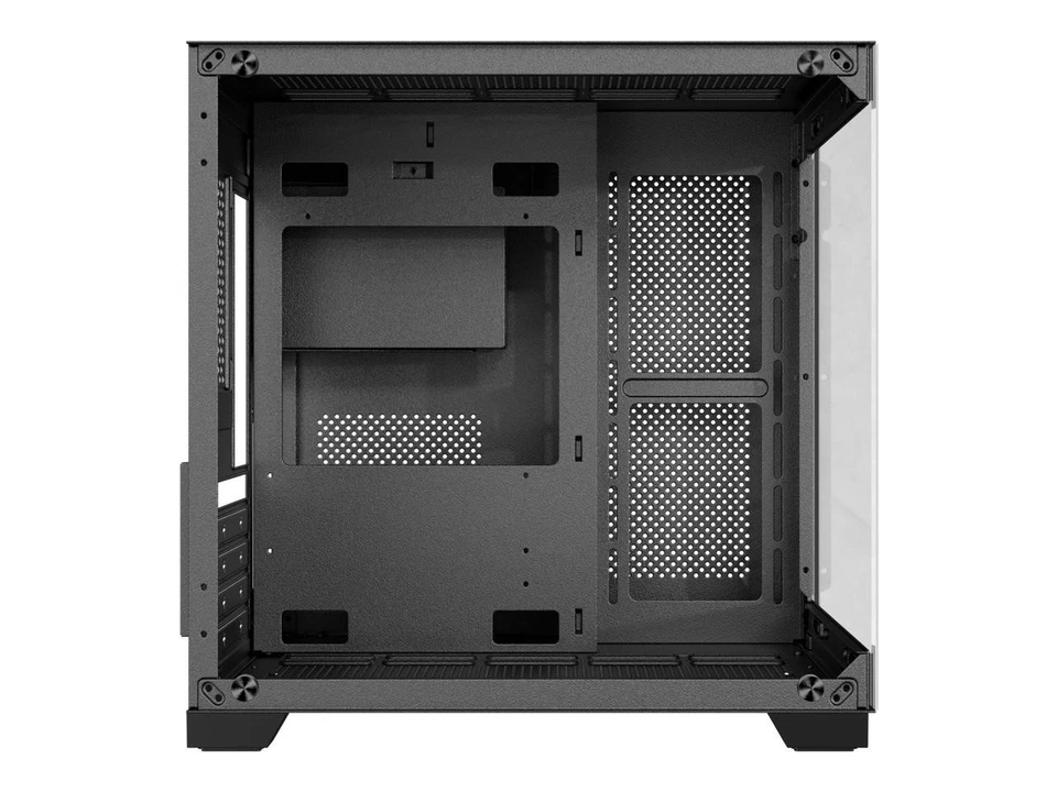 DIYPC DIY-CUBE01-BK Black USB3.0 Tempered Glass Micro ATX Gaming Computer Case - Image 3 of 4