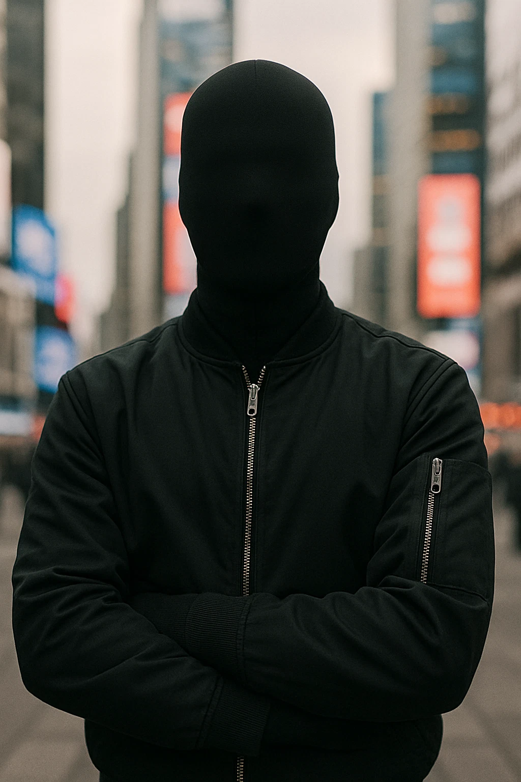 Black Full-Face Techwear Mask – Seamless Balaclava for Photoshoots, Streetwear