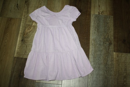CAT & JACK GIRLS TIERED LILAC CAP SLEEVE DRESS SCOOP NECK OPEN BACK W/TWIST -4/5 - Picture 3 of 3