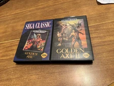 Golden Axe 1 + 2 (Sega Genesis) CIB complete authentic video game set GA I + II