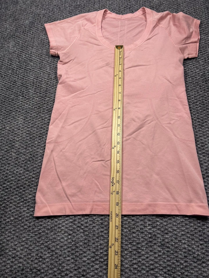 Camisa Lululemon Swiftly Tech Manga Corta Scoop Para Mujer 8 Rosa Sin Costuras Correr Foto 4 de 4