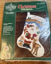 Bucilla Felt Applique Christmas Stocking Kit 32709 Santa Animals 15" USA NEW