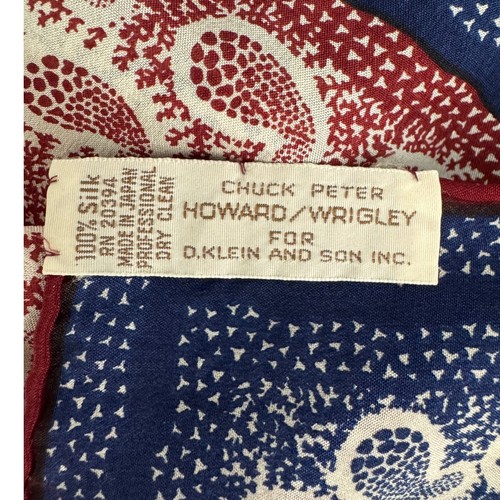 Chuck Howard/Peter Wrigley vintage Americana square scarf red white blue 26” - Picture 6 of 9