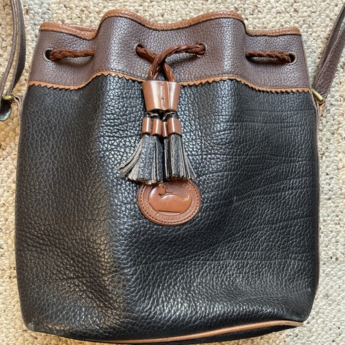 Dooney And Bourke Teton Bucket Bag Handtasche Leder Schwarz & Braun Vintage - Bild 2 von 9