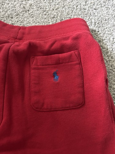 Ralph Lauren Polo Boys Size 5 Red Classic Sweatpants Joggers Fleece Drawstring - Picture 6 of 10