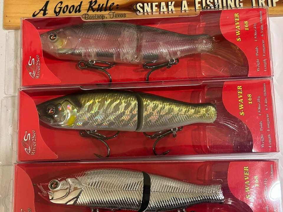 LOTE DE 3 señuelos de pesca River2Sea S-Waver 168S hundimiento 6,75"" 3 DIFERENTES COLORES Foto 2 de 4