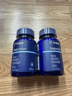 2 X Trace Minerals Magnesium 300 Mg 60 Tablets Exp 5/2027