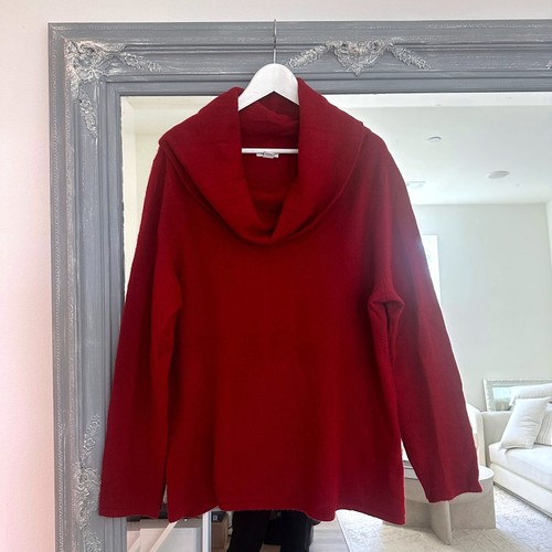 Sundance Sweet Sentiments Cashmere Cowl Neck Sweater Burgundy Red XXL - Picture 3 of 9