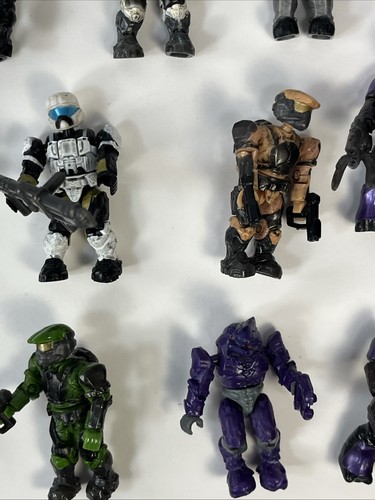 Halo Mega Construx Lot of 21 Heroes Pack figures 2" Covenant Spartan UNSC Purple - Picture 12 of 24