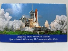 SEALED US Space Shuttle Discovery 1988 $5 Commemorative Coin Marshall Isle COA