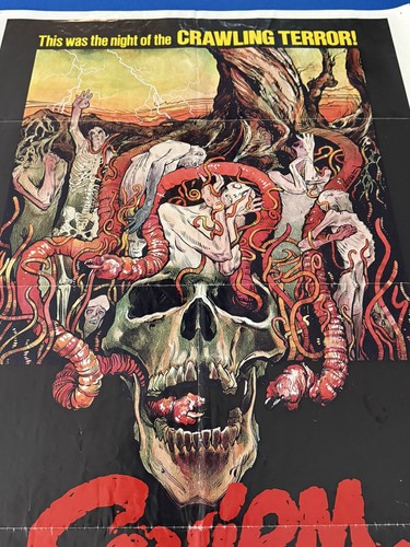 SQUIRM Horror 1976 Original Filmplakat 27”x41” - Gothic Skull/Awful Worms - SCHÖN! - Bild 2 von 21