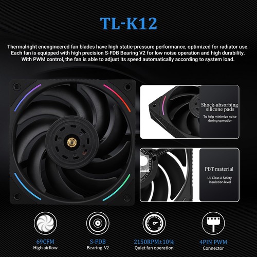 Hyper Vision 360 ARGB Black AIO CPU Liquid Cooler,IPS LCD Screen with 480x480... - Picture 5 of 7