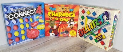 3 Games...The Best Of Charades For Kids,Connect 4,Webster's Game Of Word Racing