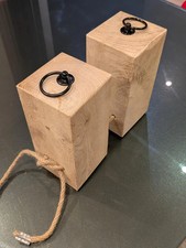 2kg double doorstop,Solid Oak, black handles,windproof,upvc,heavy,gates,garage